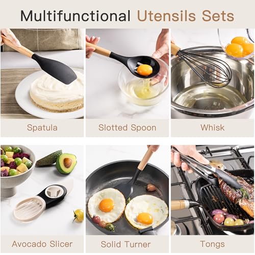 Astercook 39 PCS Kitchen Utensils Set, Silicone Cooking Utensil - Product Imagery