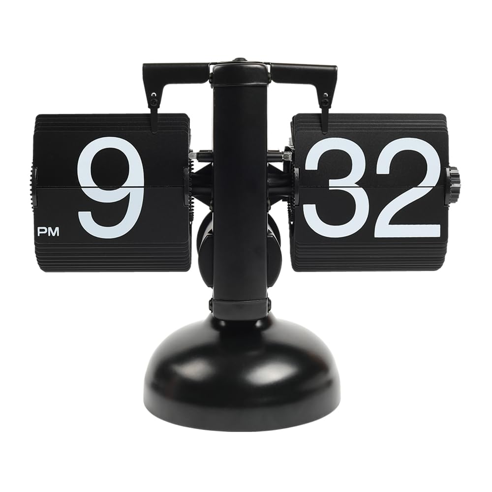 mooas Flip Desk Clock Retro Vintage Design Auto Flip Table - mooas Official Imagery - 1