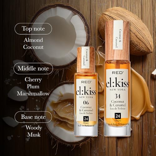 EL:KISS Roll On Perfume, Coconut & Caramel Eau de Parfum 12mL - Product Imagery