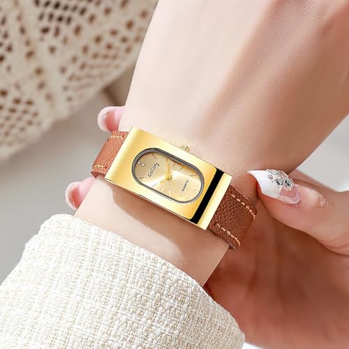 4 Pack Retro Vintage Square Watches for Women Gold Tone Case - Product Imagery