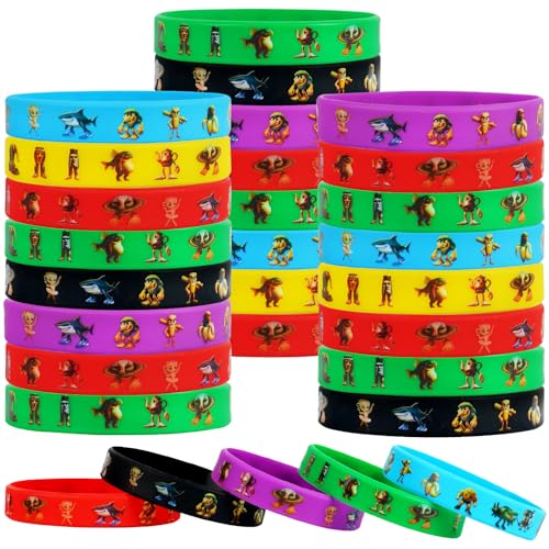 24 Pieces Italian Brainrot Rubber Bracelets Silicone Stretch - Product Imagery