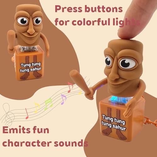 Tung Tung Tung Sahur Brainrot Clicker Fidget, Sound and LED Light - Product Imagery