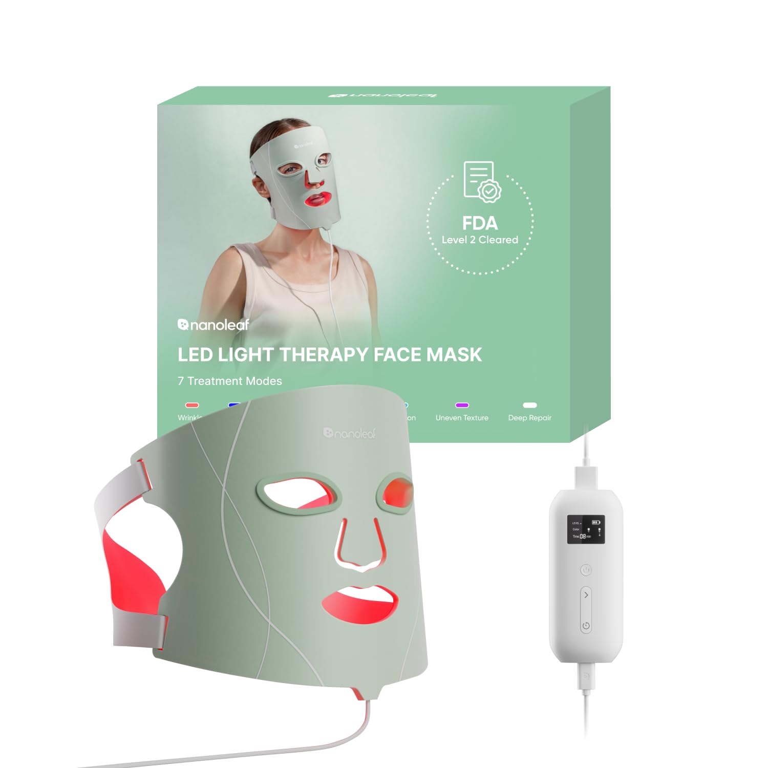 Nanoleaf FDA - Cleared LED Light Therapy Face Mask wi - Nanoleaf Official Product View 2