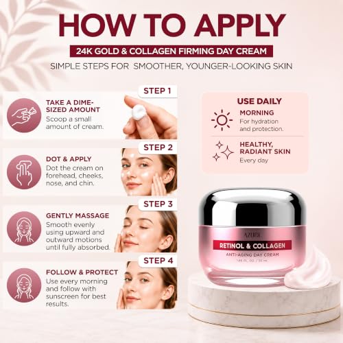Retinol & Collagen Anti Aging Face Cream, Korean Skin Care, 1.69 - Product Imagery