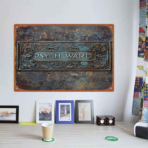 Vintage Psych Ward Sign, 8x12 Inch Aluminum Metal Sign, Retro - Product Imagery