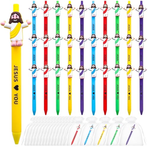 30 Pcs Little Jesus Pens Bulk Christian Jesus Loves You Pens - Product Imagery