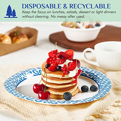 8.375 Inch Disposable Paper Plates, 300 Count Soak and Cut Proof - Product Imagery
