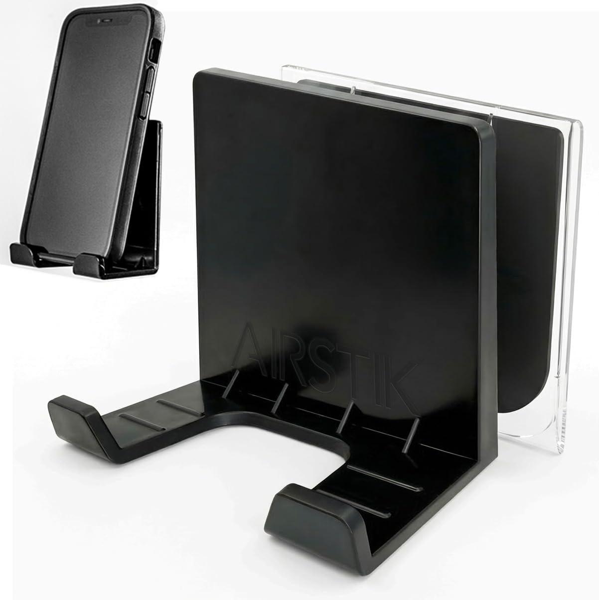 AIRSTIK Cell Phone Holder for Glass Shower, Mirror & Window, - Product Imagery