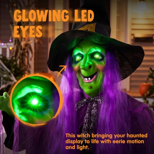 JOYIN 78" Hanging Witch Decor with Magic Ball Halloween - Product Imagery