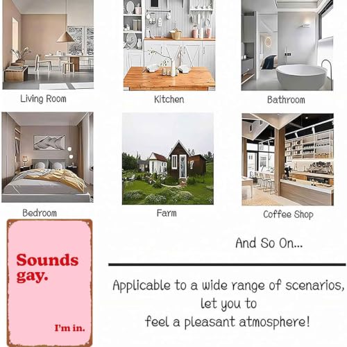 8x12 Inches Aluminum Metal Sign, Funny Retro Text Print Wall - Product Imagery