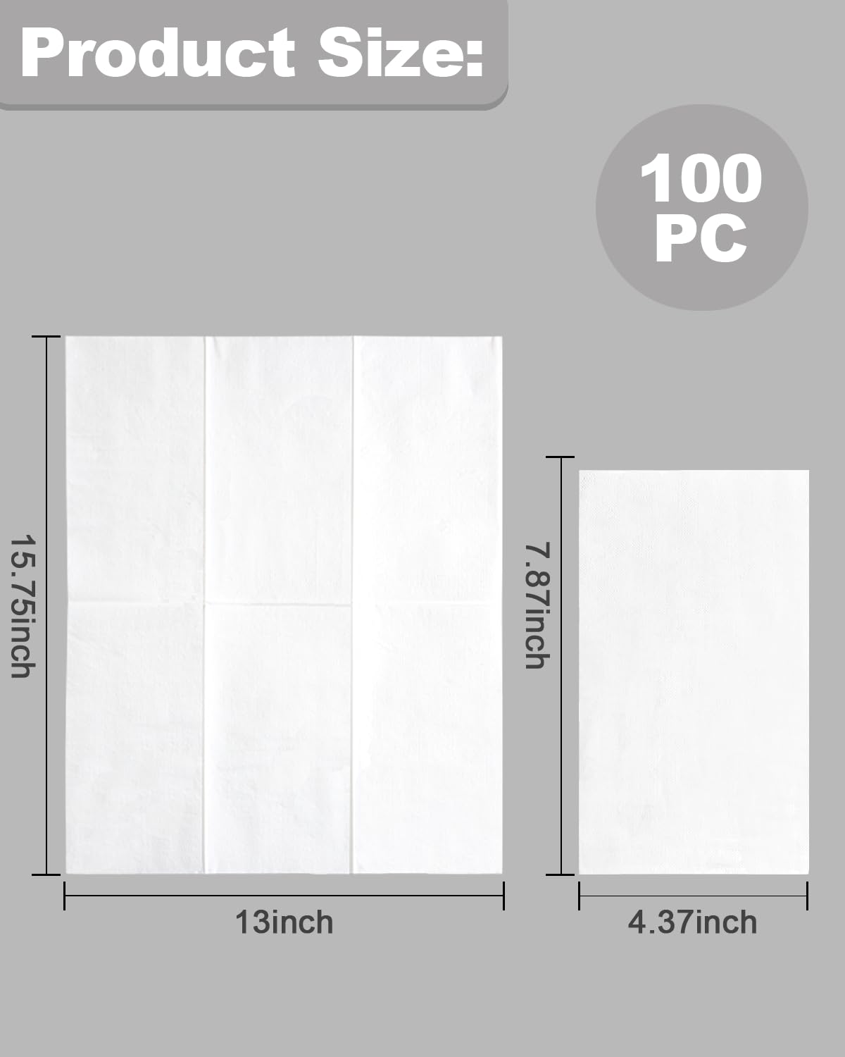 Goodluck 100-Pack White 3-Ply Disposable Guest Napkins, - Goodluck Official Product View 2