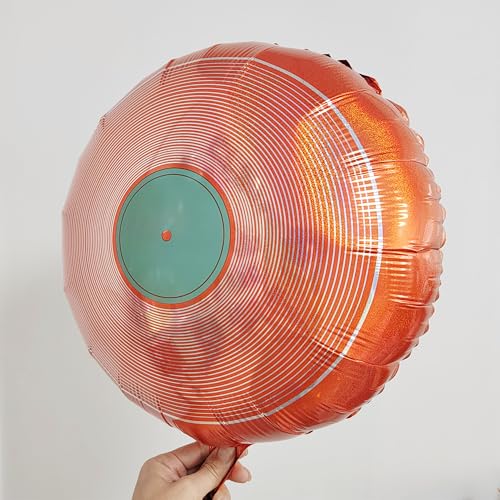 Vinyl Record Balloons Disco Party Decorations, Orange Retro - Product Imagery