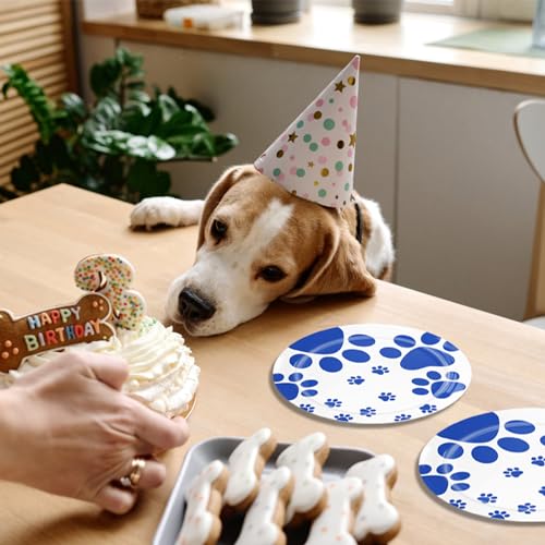 40PCS Blue Paw Print Party Supplies Dog Themed Birthday - Product Imagery