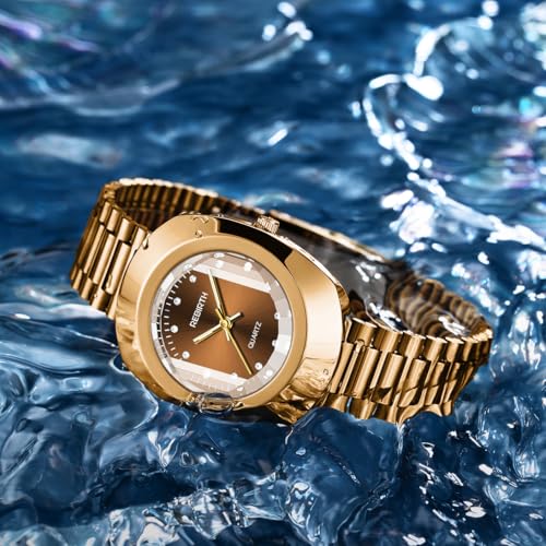 FANMIS Luxury Men's and Women's Golden Business Diamond Watch - Product Imagery