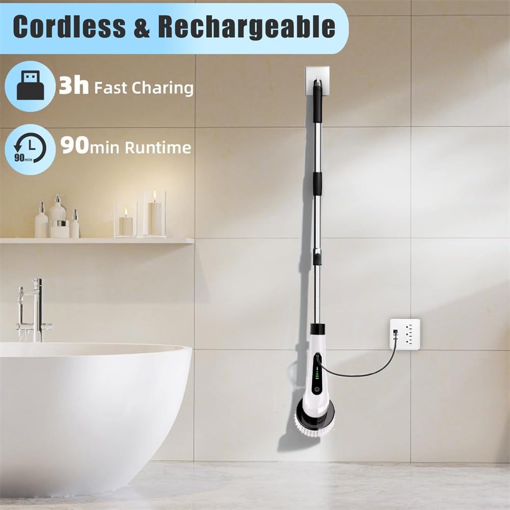 Electric Spin Scrubber Full Body Waterproof Cordless - Bamifun Official Imagery - 7