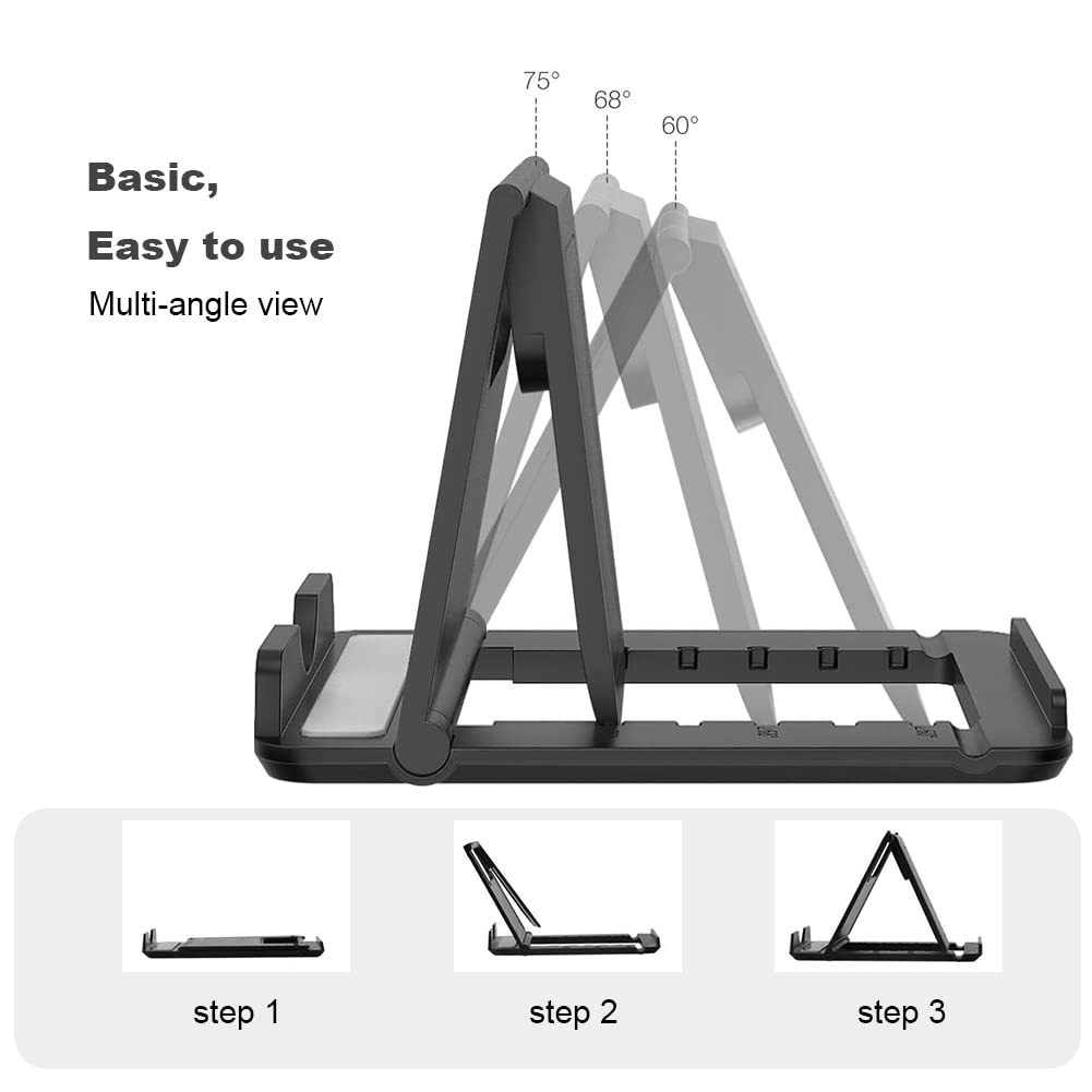 Kemoxan 2 Pack Portable Cell Phone Stand Holder for Desk, Foldable Pocket-Sized - Kemoxan Official Product View 3