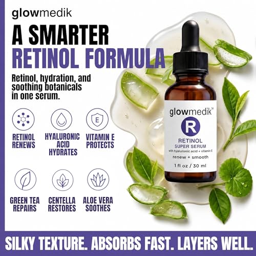 Retinol Booster Serum For Face with Hyaluronic Acid, Vitamin E & - Product Imagery