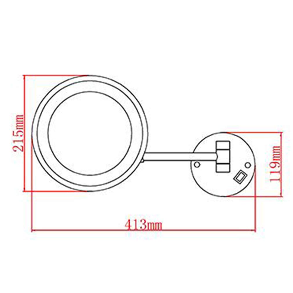 LED Makeup Vanity Mirror 3X Magnification Beauty Mirror Wall - VHFXZFLZ Official Imagery - 3