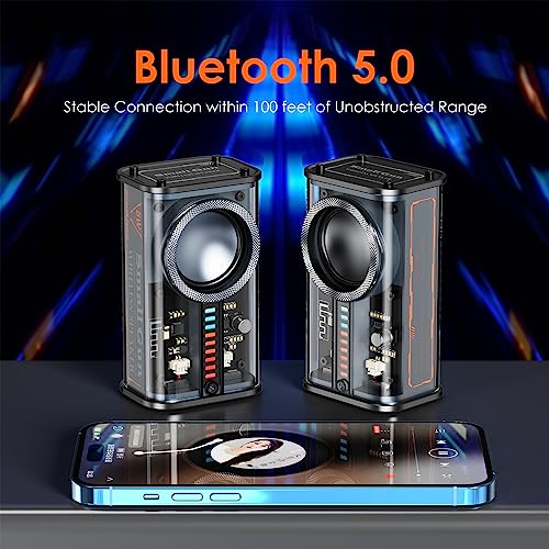 Portable Bluetooth Speaker with Lights, Transparent Wireless - Product Imagery