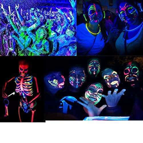 12 PCS Glow Face Body Paint, Glow In The Dark Under UV Black - Product Imagery