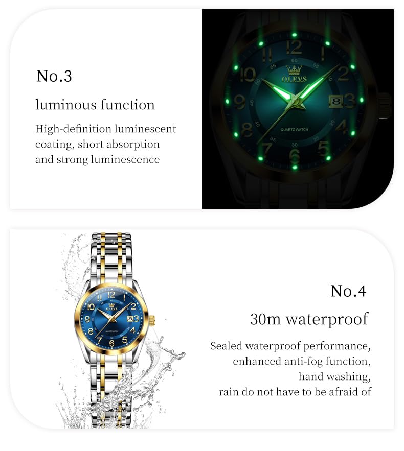 OLEVS Womens Watches Classic Dress Female Wristwatch Ladies - Product Imagery