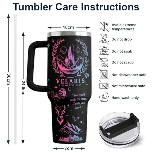 V-DECORPARKS City of Starlight 40oz Tumbler with Handle and - Product Imagery
