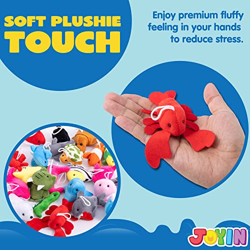 JOYIN 24 Pcs Mini Sea Animal Plush Toys (24 Units 2"-3"), - Product Imagery