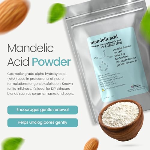 Mandelic Acid Powder 99.9% Purity, Cosmetic Grade DIY Skincare - Product Imagery