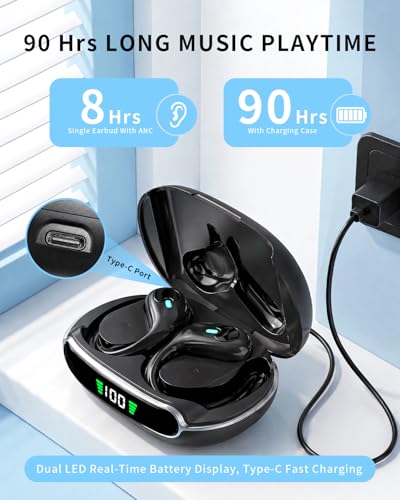 Active Noise Cancelling Ear Buds Wireless Earbuds 90H Playtime - Product Imagery