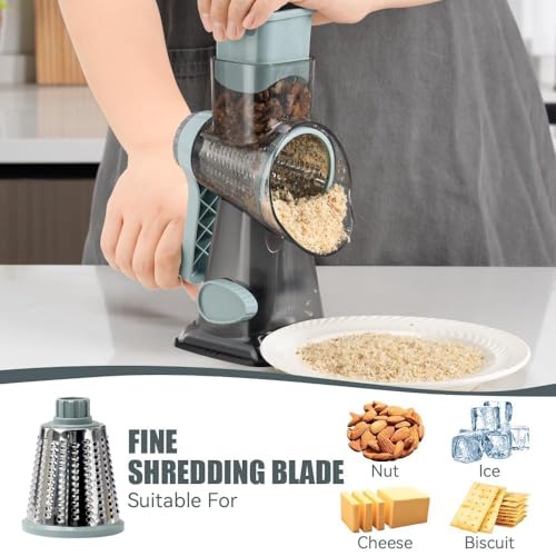 Rotary Cheese Grater Hand Crank Transparent - Shredder Slicer - Product Imagery