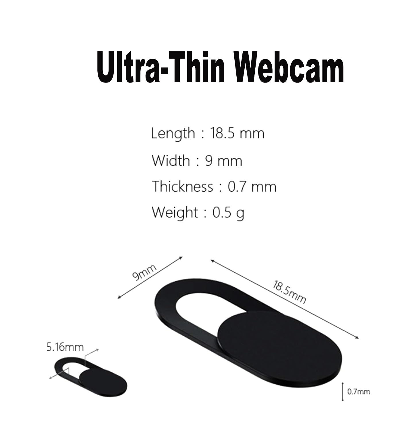 CaseHQ Laptop Camera Cover Slide, [12 Pack] Ultra-Thin Webcam Cover Compatible with MacBook,Laptop,PC,Computer,iMac,iPad, iPhone Cell Phone etc. 0.027in Thick Sliding Cover Web Blocker Black