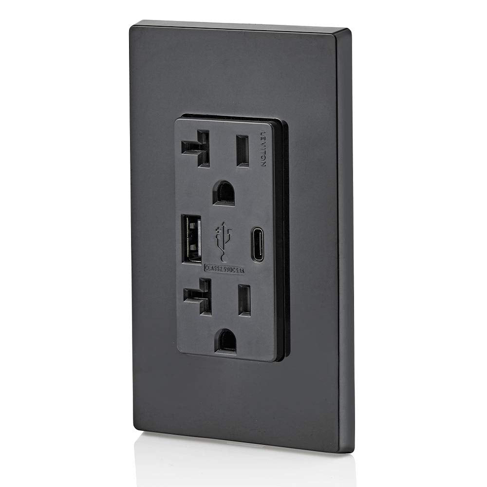 Leviton Type A Type C USB In Wall Charger with 20A Tamper - Leviton Official Imagery - 5
