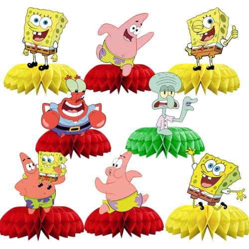 for Spongebob Birthday Party Supplies, 8Pcs Honeycomb - Product Imagery