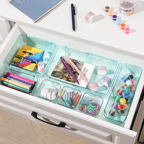 25 Pcs Clear Drawer Organizer, Adjustable Drawer Storage Box, - Product Imagery