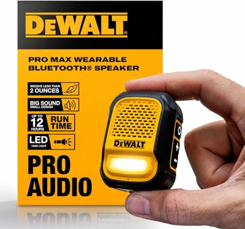 DEWALT Heavy Duty Wearable Bluetooth Speaker Pro Max (New Model) - Product Imagery