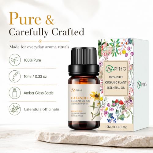 Calendula Essential Oil - 100% Pure Organic Natural Plant - Product Imagery