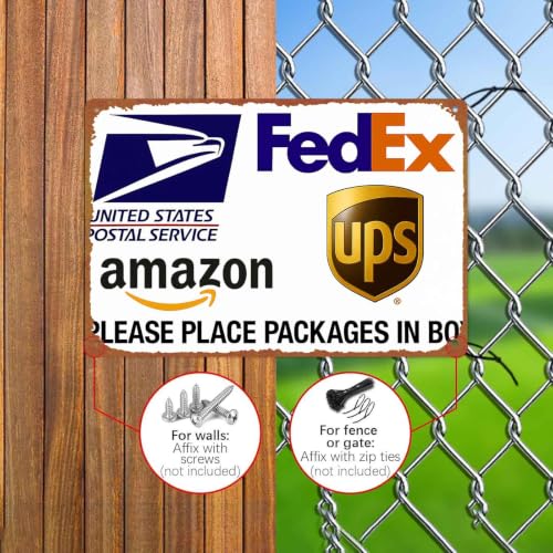 8x12 Inch Aluminum Sign, Please Place Packages Here Delivery - Product Imagery