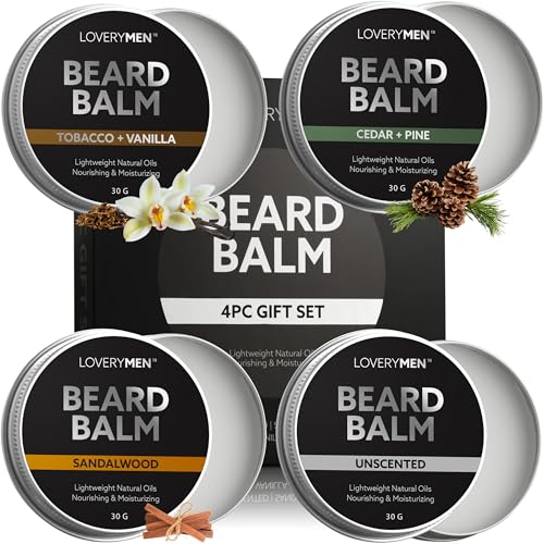 LOVERY Beard Balm for Men Gift Set in Unscented Sandalwood - LOVERY Official Imagery - 1