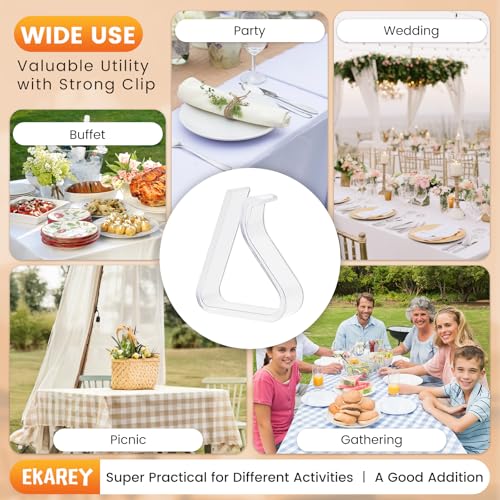 24 PCS Clear Tablecloth Clips Holder Securing Outdoor & Indoor - Product Imagery