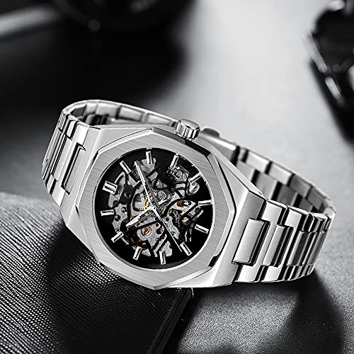 Tiong Men's Mechanical Watches,Luxury Skeleton Automatic Watch - Product Imagery