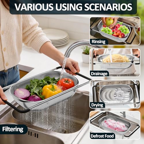 Over the Sink Colander - Strainers and Colanders - Sink Strainer - Product Imagery