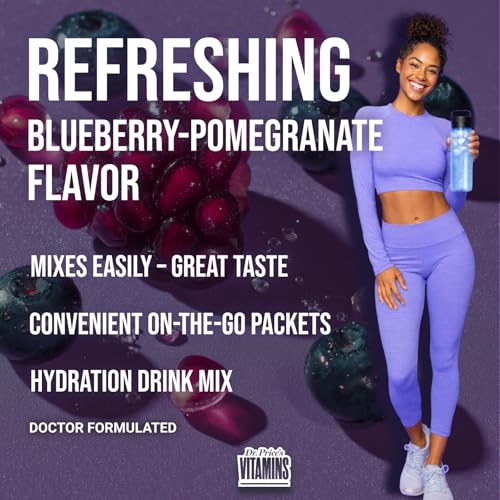 Dr. Price's Vitamins Electrolytes Powder Packets Blueberry - Product Imagery