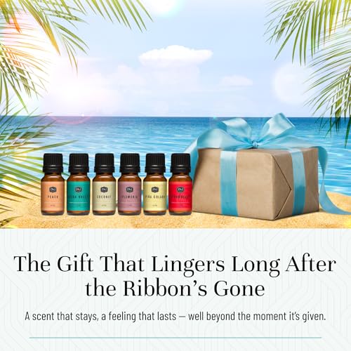 P&J Trading Summer Set of 6 Fragrance Oils - Peach, Strawberry, - Product Imagery