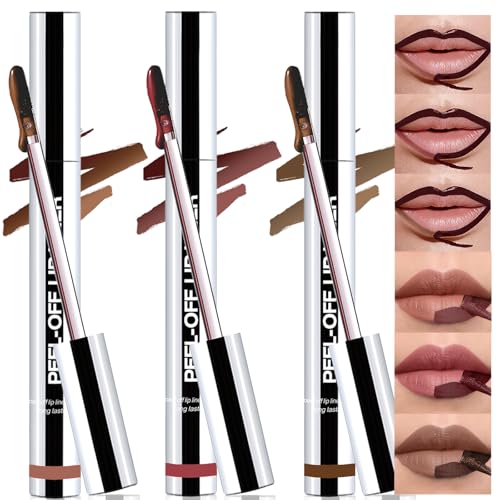 Peel Off Lip Liner Stain 3 Colors, Lip Stain Peel Off Long Las...