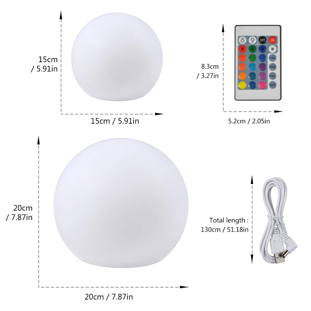 Rechargeable LED Ball Light Decorative Remote Control Lamp - Zopsc Official Imagery - 5