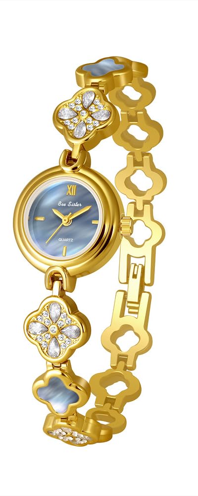 FANMIS Elegant Hollow Four Leaf Clover Womens Bracelet Gold - FANMIS Official Imagery - 1