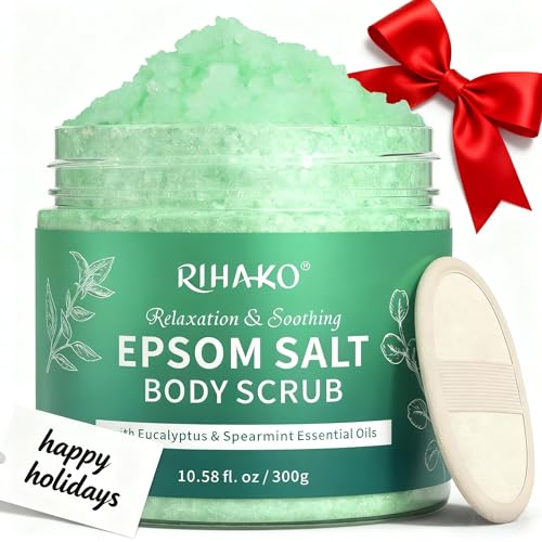 RIHAKO Eucalyptus Epsom Salt Body Scrub,Exfoliating detox body scrub,Relax & - RIHAKO Official Product View 1