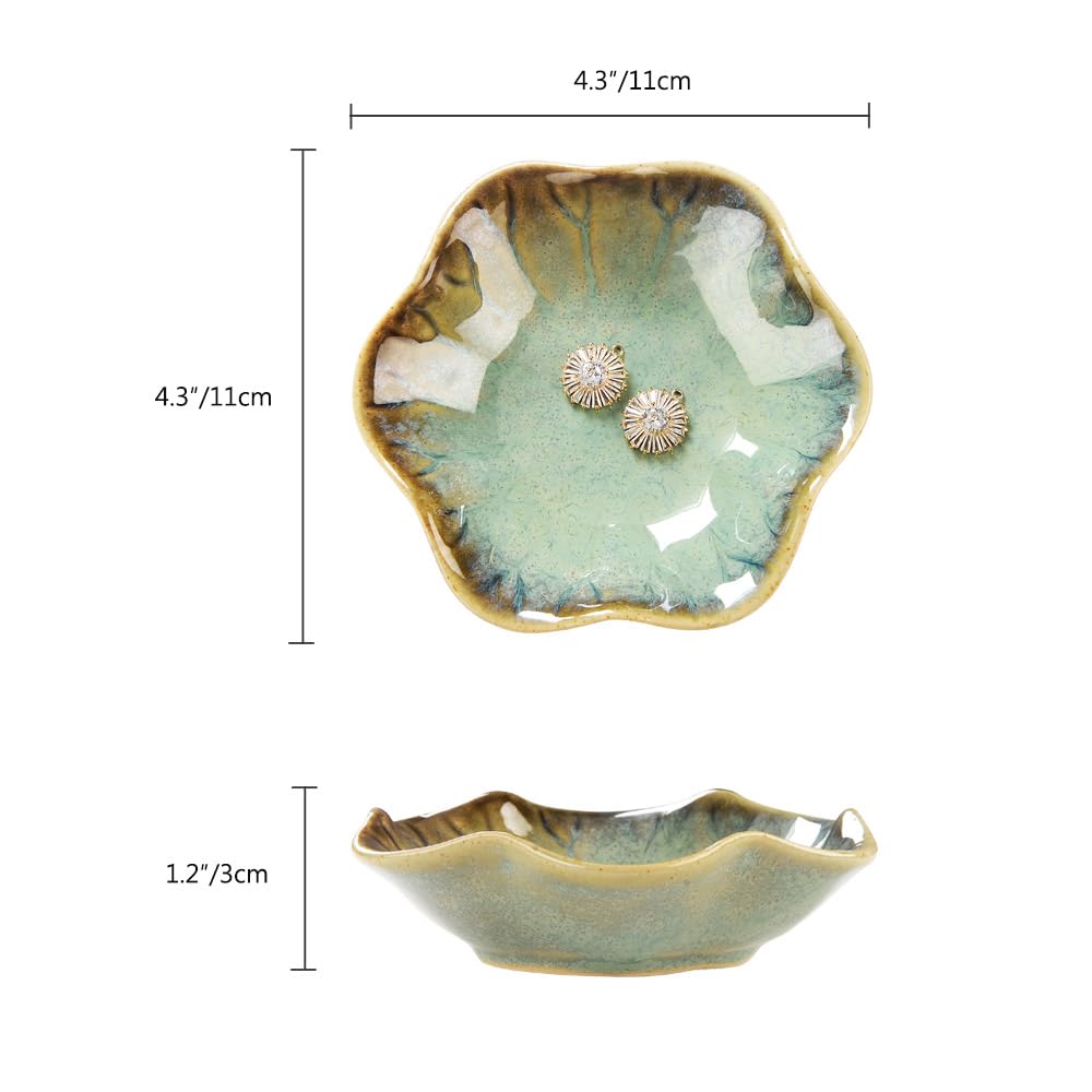 JAMEND CLXP 2PCS Ring Holder Dish, Small Key Bowl, Ceramic Trinket Tray Jewelry - JAMEND CLXP Official Product View 3