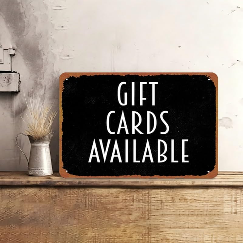 Vintage Gift Cards Available Metal Sign 8x12 Inch Aluminum Retro - Product Imagery