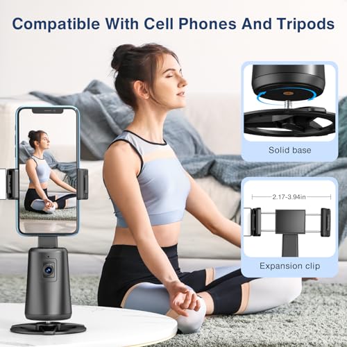 Auto Face Tracking Tripod 360° Rotating Cell Phone Photo and - Product Imagery